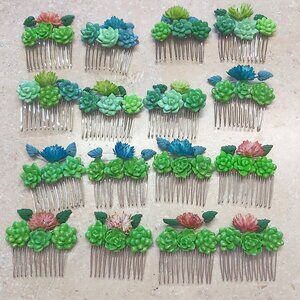 Reseller lot 16 combs handmade in the USA ( clay Succulants)